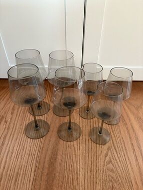 CB2 smoked wine glasses